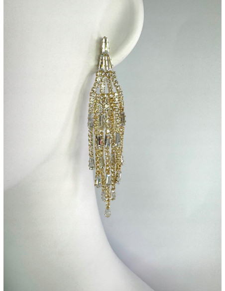 Kolczyki z cyrkoniami MAXI Lolita Accessories Złote Świecące cyrkonie