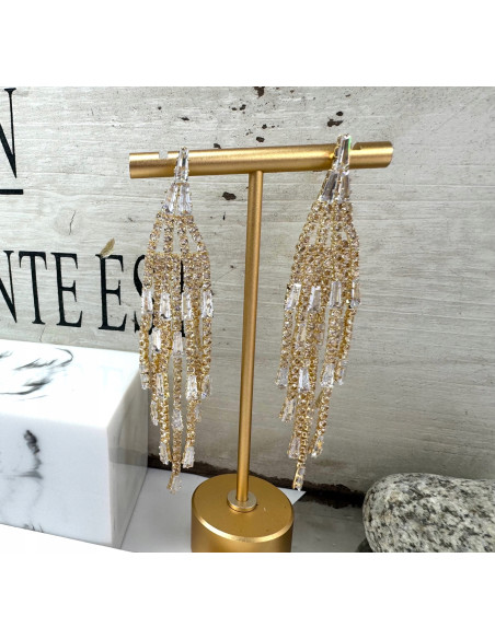 Kolczyki z cyrkoniami MAXI Lolita Accessories Złote Świecące cyrkonie