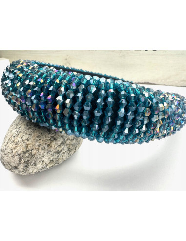 Opaska Fascynator na włosy cała w koralikach...