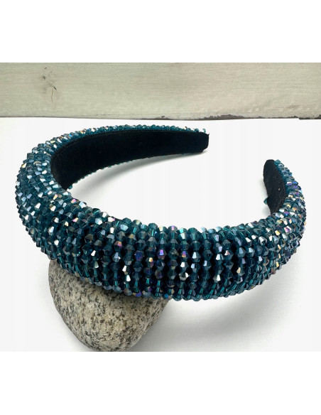 Opaska Fascynator na włosy cała w koralikach Lolita Accessories