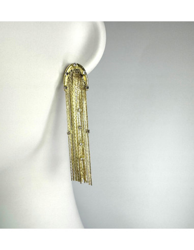 Kolczyki błyszczące złote łańcuszki Lolita...