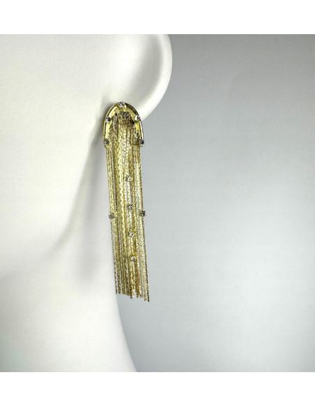 Kolczyki błyszczące złote łańcuszki Lolita Accessories złoty