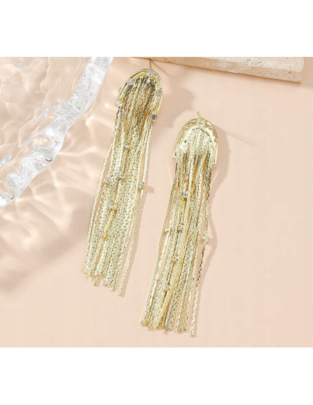 Kolczyki błyszczące złote łańcuszki Lolita Accessories złoty