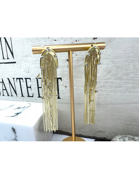 Kolczyki błyszczące złote łańcuszki Lolita Accessories złoty