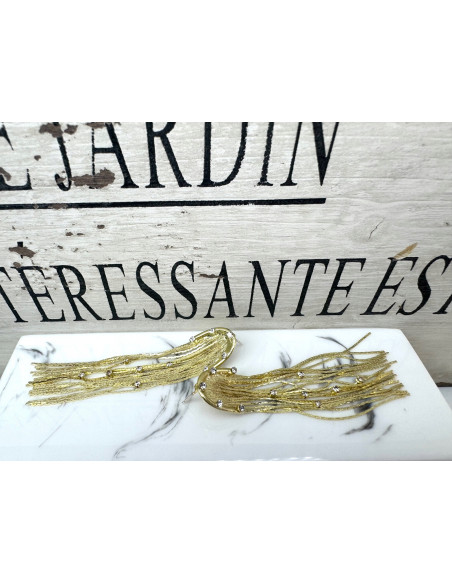 Kolczyki błyszczące złote łańcuszki Lolita Accessories złoty