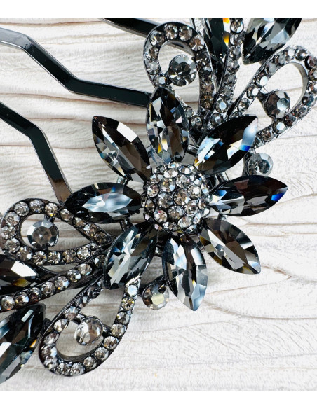 GRZEBIEŃ wsuwany do włosów wtykowy ozdobny diamenty Lolita Akcesoria