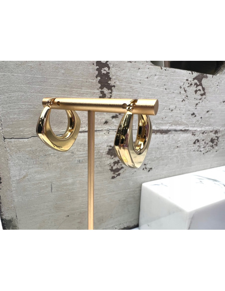 Kolczyki DMUCHANE złote koła STAL NIERDZEWNA Lolita Accessories