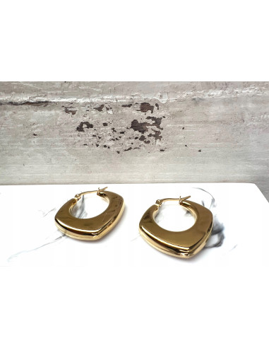 Kolczyki DMUCHANE złote koła STAL NIERDZEWNA...