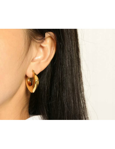 Kolczyki DMUCHANE złote koła STAL NIERDZEWNA...