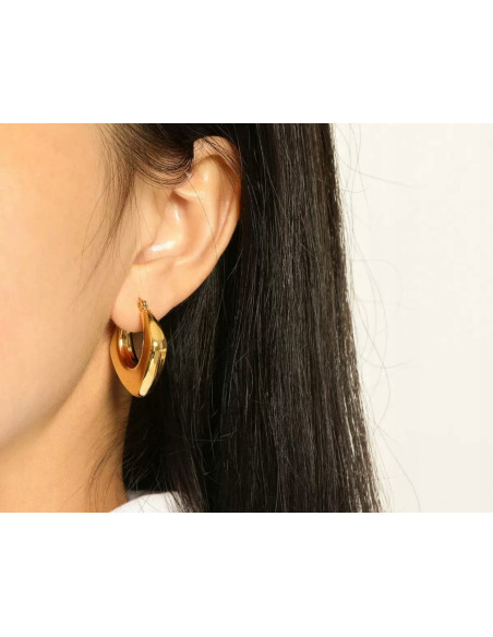 Kolczyki DMUCHANE złote koła STAL NIERDZEWNA Lolita Accessories