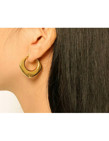 Kolczyki DMUCHANE złote koła STAL NIERDZEWNA Lolita Accessories