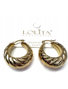 Kolczyki DMUCHANE złote koła STAL NIERDZEWNA Lolita...