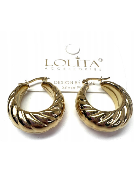 Kolczyki DMUCHANE złote koła STAL NIERDZEWNA Lolita Accessories