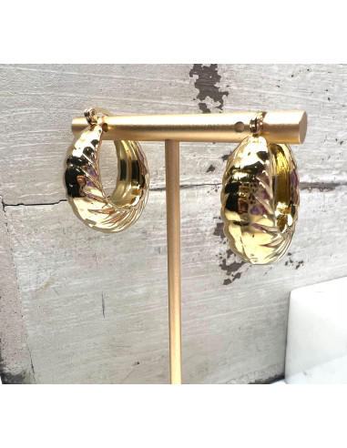 Kolczyki DMUCHANE złote koła STAL NIERDZEWNA...