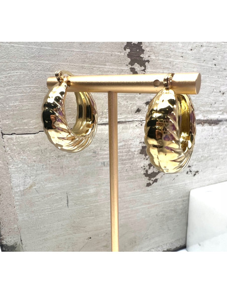 Kolczyki DMUCHANE złote koła STAL NIERDZEWNA Lolita Accessories