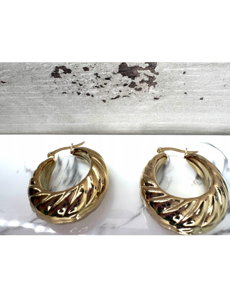 Kolczyki DMUCHANE złote koła STAL NIERDZEWNA Lolita Accessories