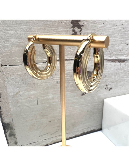 Kolczyki DMUCHANE złote koła STAL NIERDZEWNA Lolita Accessories