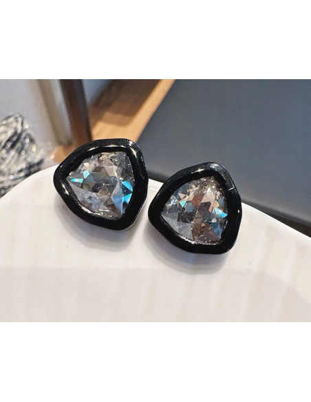 Kolczyki Grafitowe Kamienie srebrny sztyft 925 Lolita Accessories