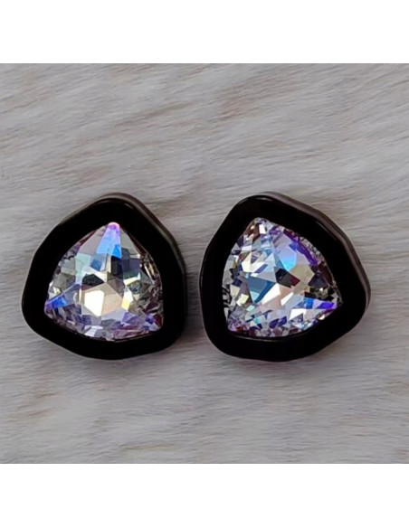 Kolczyki Grafitowe Kamienie srebrny sztyft 925 Lolita Accessories