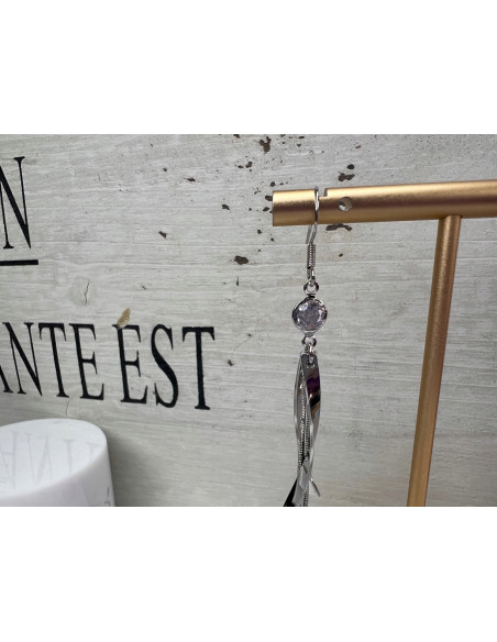 Kolczyki z cyrkoniami MAXI Lolita Accessories Srebrne Świecące cyrkonie