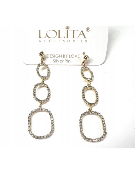 Kolczyki z cyrkoniami MAXI Lolita Accessories Złote Świecące cyrkonie
