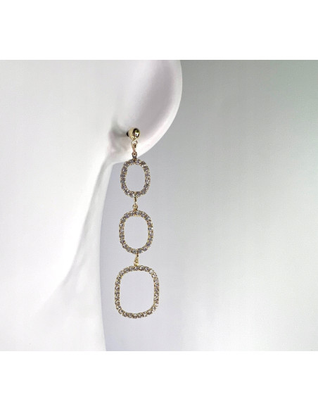 Kolczyki z cyrkoniami MAXI Lolita Accessories Złote Świecące cyrkonie