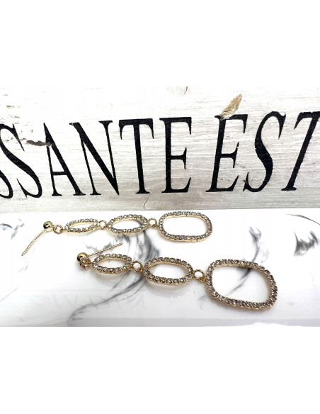 Kolczyki z cyrkoniami MAXI Lolita Accessories Złote Świecące cyrkonie