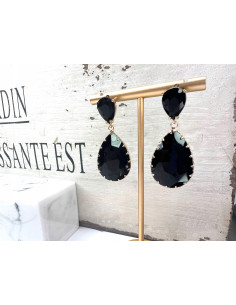 Kolczyki czarne kamienie Lolita Accessories Natura czarny