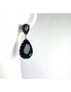 Kolczyki czarne kamienie Lolita Accessories Natura czarny 2