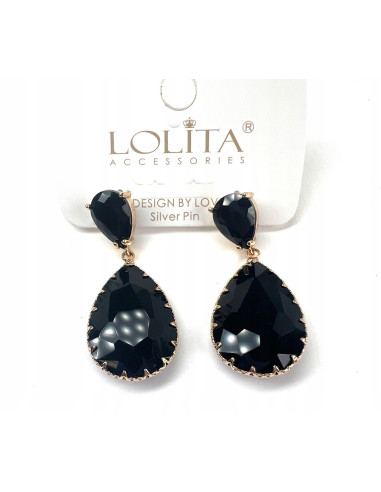 Kolczyki czarne kamienie Lolita Accessories...