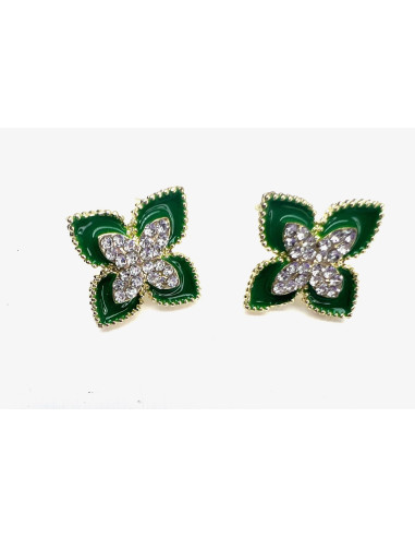 Kolczyki zielone odcienie zieleni srebrny sztyft 925 Lolita Accessories