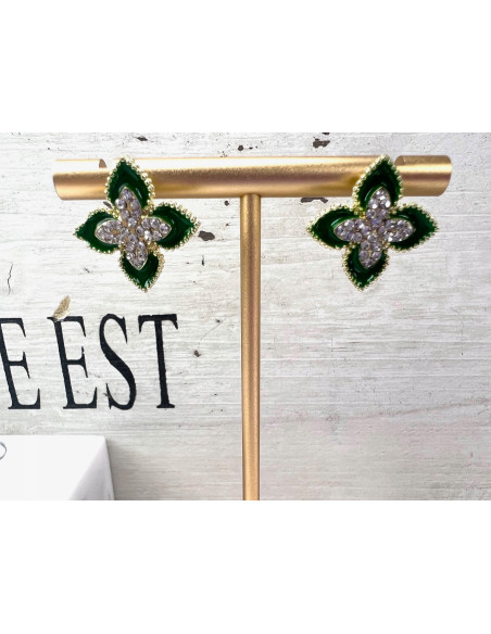 Kolczyki zielone odcienie zieleni srebrny sztyft 925 Lolita Accessories