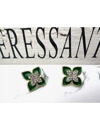 Kolczyki zielone odcienie zieleni srebrny...