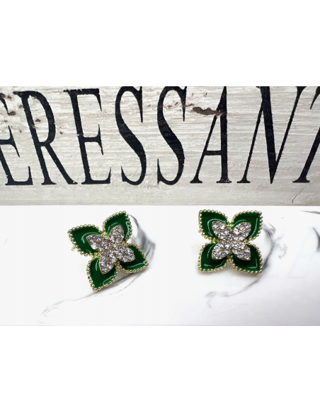 Kolczyki zielone odcienie zieleni srebrny sztyft 925 Lolita Accessories