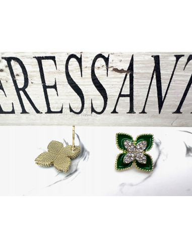 Kolczyki zielone odcienie zieleni srebrny...