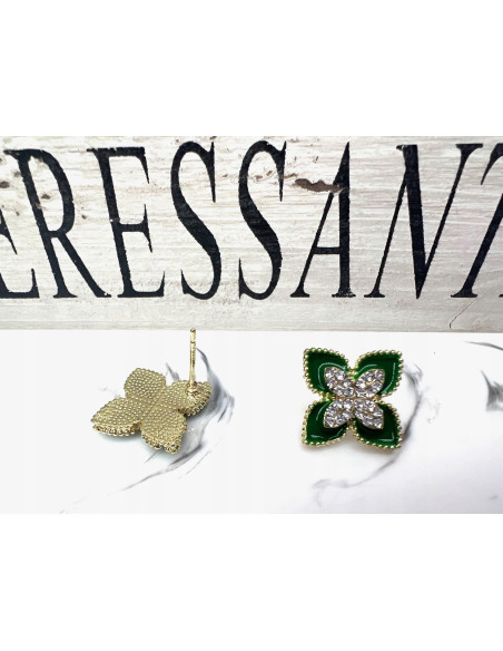 Kolczyki zielone odcienie zieleni srebrny sztyft 925 Lolita Accessories