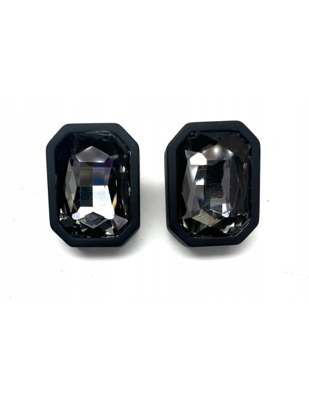 Kolczyki Grafitowe Kamienie CRYSTAL srebrny sztyft 925 Lolita Accessories