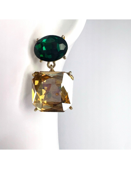 Kolczyki Kamienie Swiecące srebrny sztyft 925 Lolita Accessories