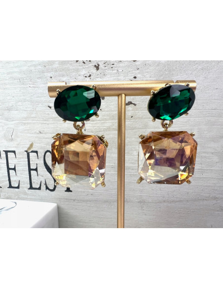 Kolczyki Kamienie Swiecące srebrny sztyft 925 Lolita Accessories