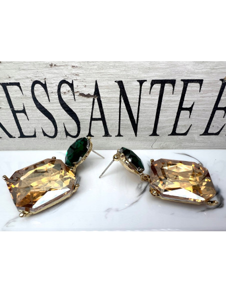 Kolczyki Kamienie Swiecące srebrny sztyft 925 Lolita Accessories