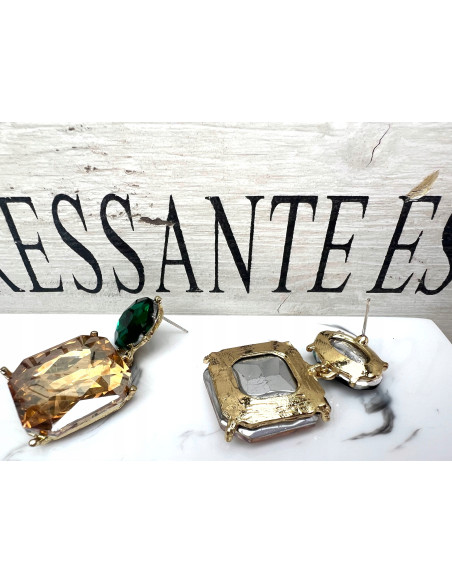 Kolczyki Kamienie Swiecące srebrny sztyft 925 Lolita Accessories