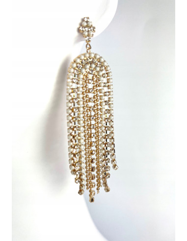 Kolczyki z cyrkoniami MAXI Lolita Accessories Złote Świecące cyrkonie