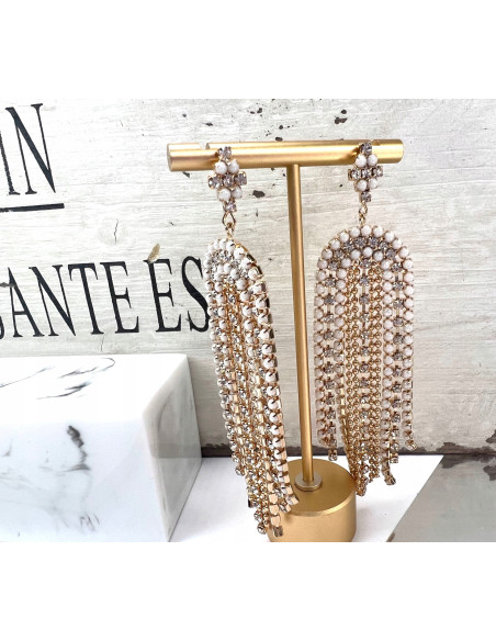 Kolczyki z cyrkoniami MAXI Lolita Accessories Złote Świecące cyrkonie