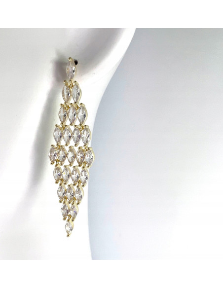 Kolczyki z cyrkoniami Lolita Accessories Złote Świecące cyrkonie