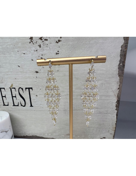 Kolczyki z cyrkoniami Lolita Accessories Złote Świecące cyrkonie