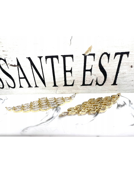 Kolczyki z cyrkoniami Lolita Accessories Złote Świecące cyrkonie