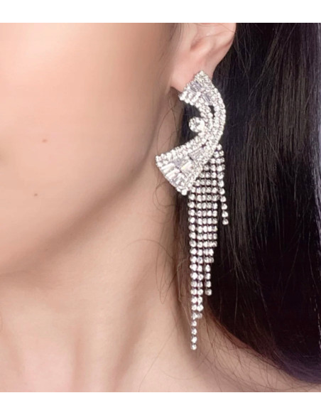 Kolczyki z cyrkoniami Maxi Duże Lolita Accessories Świecące Cyrkonie