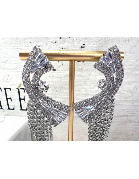 Kolczyki z cyrkoniami Maxi Duże Lolita Accessories Świecące Cyrkonie