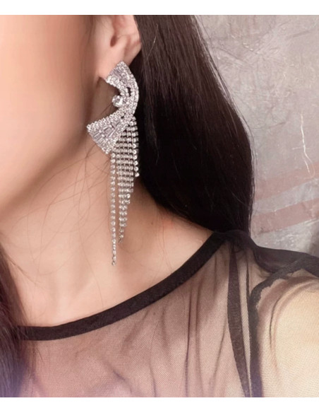 Kolczyki z cyrkoniami Maxi Duże Lolita Accessories Świecące Cyrkonie