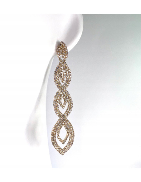 Kolczyki z cyrkoniami MAXI Lolita Accessories Złote Świecące cyrkonie